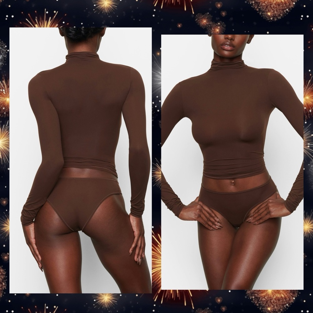 Skims Fits Everybody Turtleneck Cocoa New